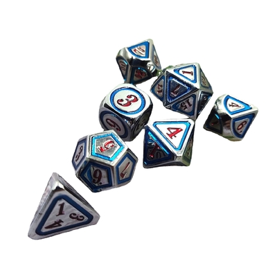 DND RPG Solid Metal Dice Suits Электроплавательная технология Странная Земля