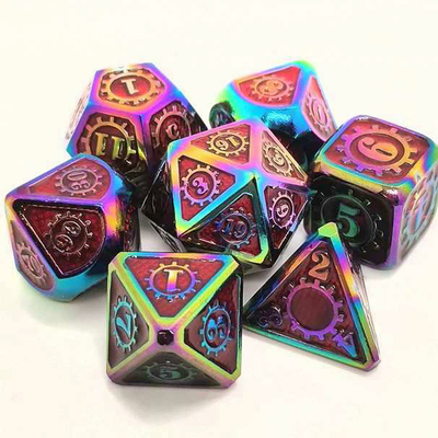 Красочная игра на кости из твердого металла Kuusu DND RPG
