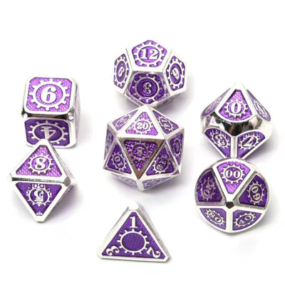 Красочная игра на кости из твердого металла Kuusu DND RPG