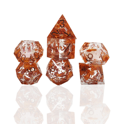 Yellow Flurry Line RPG Resin Dice Set Krusu DND для подарков и коллекций