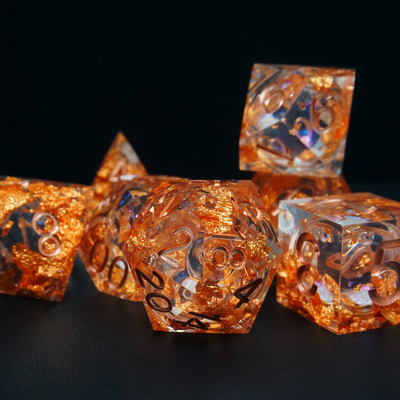 Yellow Flurry Line RPG Resin Dice Set Krusu DND для подарков и коллекций