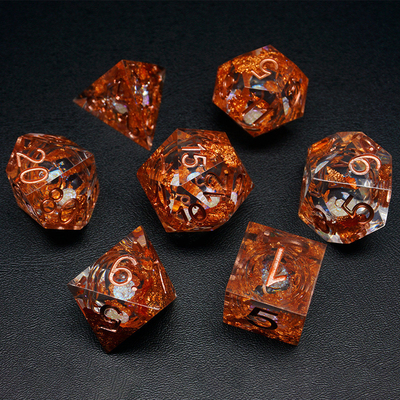 Yellow Flurry Line RPG Resin Dice Set Krusu DND для подарков и коллекций