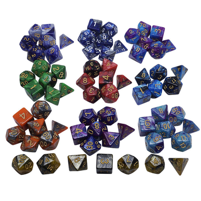 Комплект костей из полицветной смолы#Rpg#Dnd#Coc Marble Pattern Preminum и Luxury