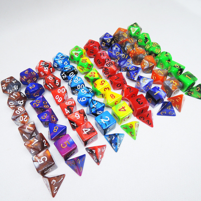 Комплект костей из полицветной смолы#Rpg#Dnd#Coc Marble Pattern Preminum и Luxury