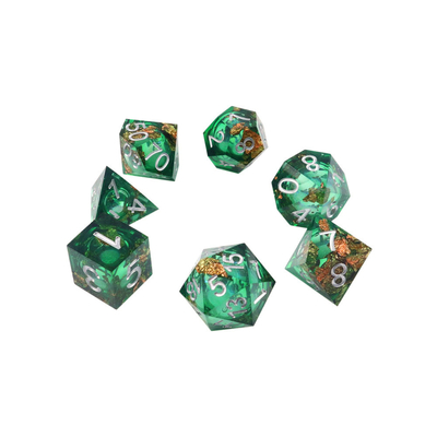 Зеленая фольга золотая натуральная смола многогранная настольная игра Dice Border Gate