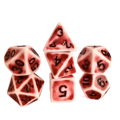 Антикварный, старый белый фон цвет смолы кости настольная игра набор DND кости