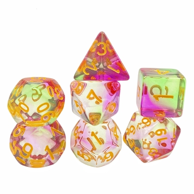 Цветная кристаллическая смола настольная игра на кости набор DND кости