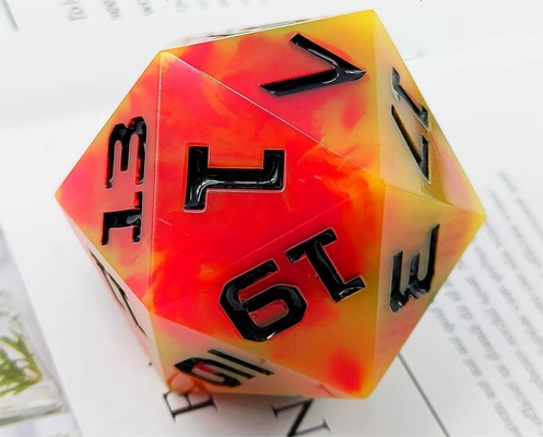 Односторонняя 20-сторонняя светящаяся смоловая игра в кости DND COC TRPG