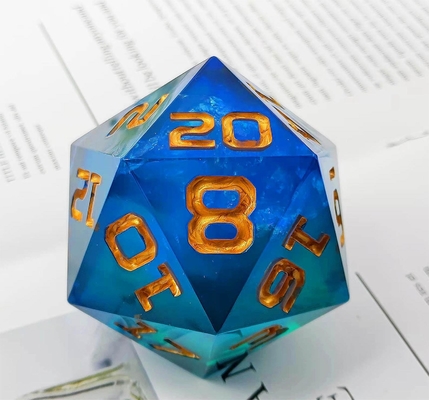 Односторонняя 20-сторонняя светящаяся смоловая игра в кости DND COC TRPG