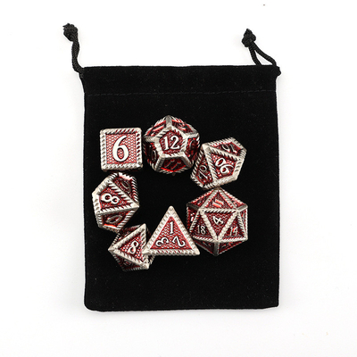 Металлические кости DND, кости RPG с многогранным рисунком Dragon and Dungeon, 7 настольных игр Dragon Scale