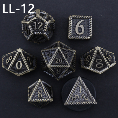 Металлические кости DND, кости RPG с многогранным рисунком Dragon and Dungeon, 7 настольных игр Dragon Scale