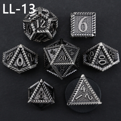 Металлические кости DND, кости RPG с многогранным рисунком Dragon and Dungeon, 7 настольных игр Dragon Scale