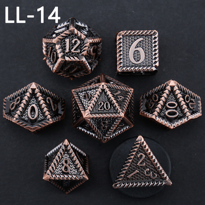 Металлические кости DND, кости RPG с многогранным рисунком Dragon and Dungeon, 7 настольных игр Dragon Scale