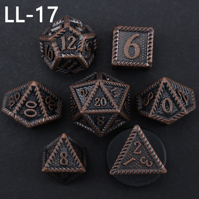 Металлические кости DND, кости RPG с многогранным рисунком Dragon and Dungeon, 7 настольных игр Dragon Scale