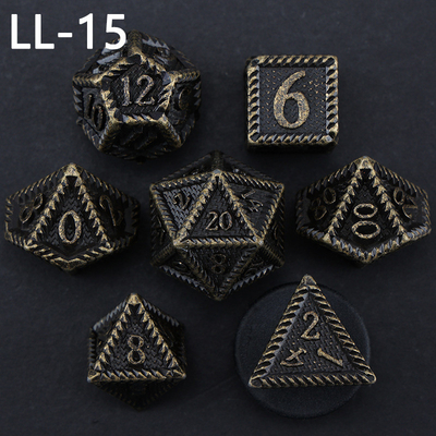 Металлические кости DND, кости RPG с многогранным рисунком Dragon and Dungeon, 7 настольных игр Dragon Scale