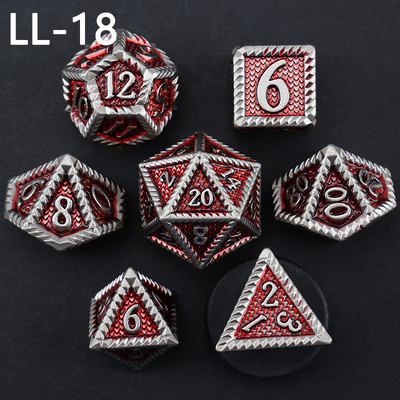 Металлические кости DND, кости RPG с многогранным рисунком Dragon and Dungeon, 7 настольных игр Dragon Scale