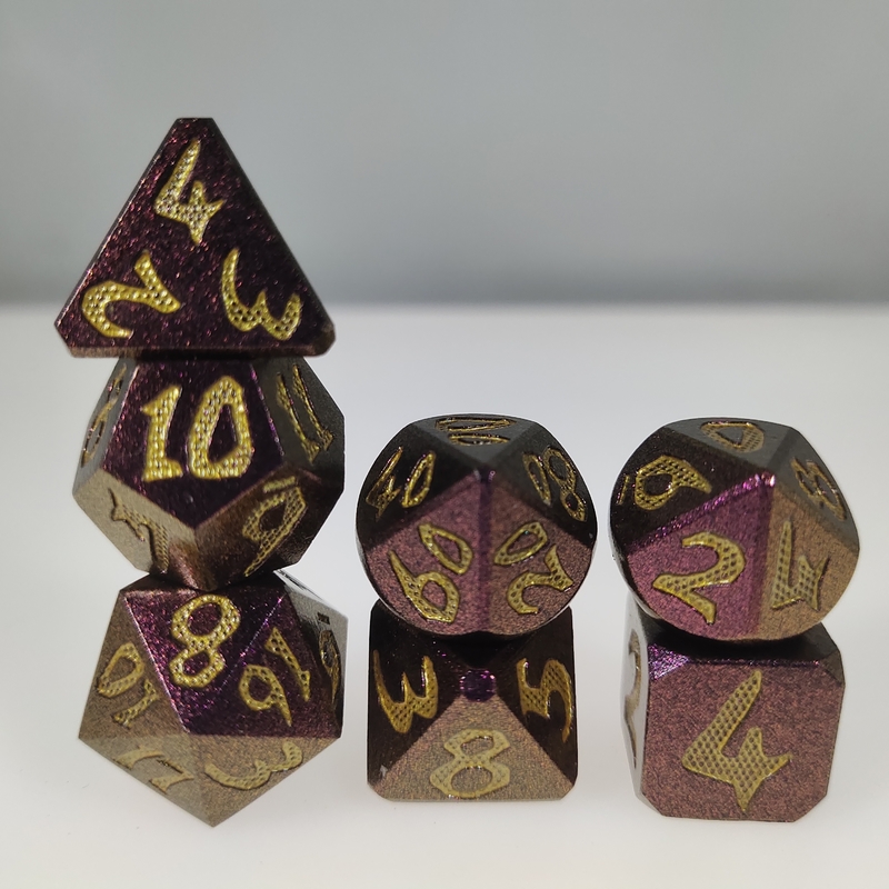 Настольная игра RPG Dice Set Hand 7 Piece Light Weight Sharp Metal Polyhedral Black