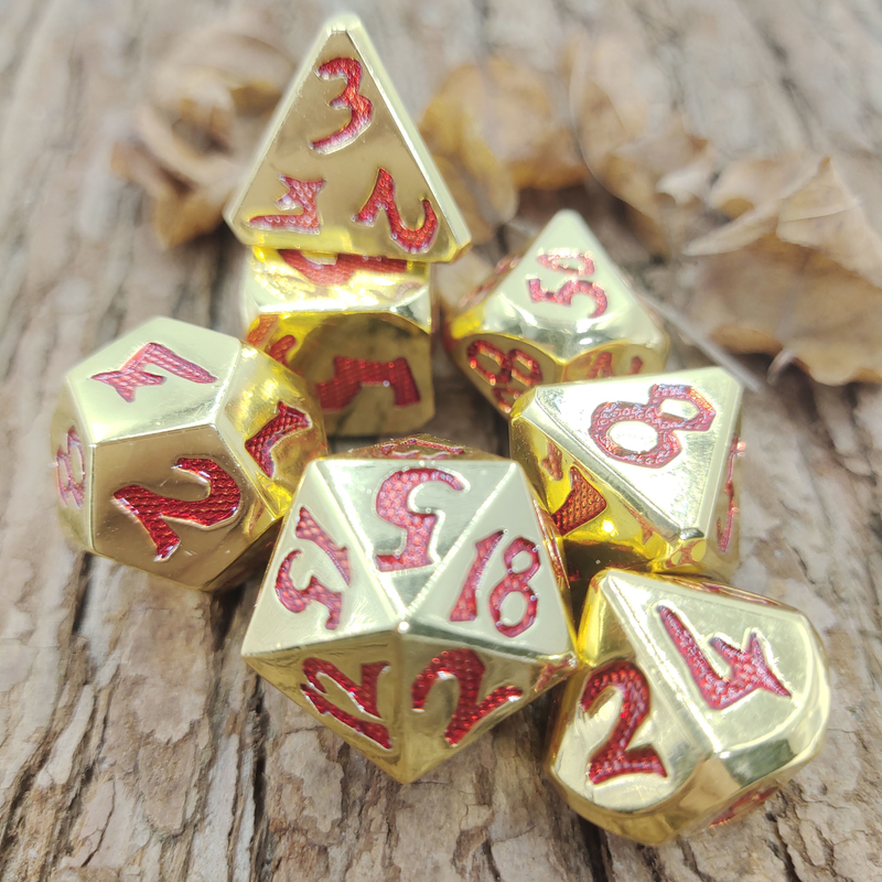 Роскошная Polyhedral кость установила D4, D6, D8, D10, D12, D20 и D% для карточных игр RPG