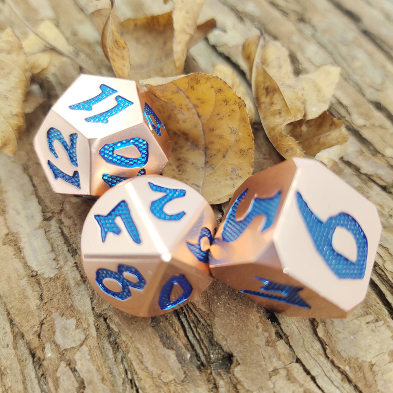 Кость RPG изготовления на заказ голубой кости Polyhedral установленный диез OEM окаимил кость RPG оцинковывает золото