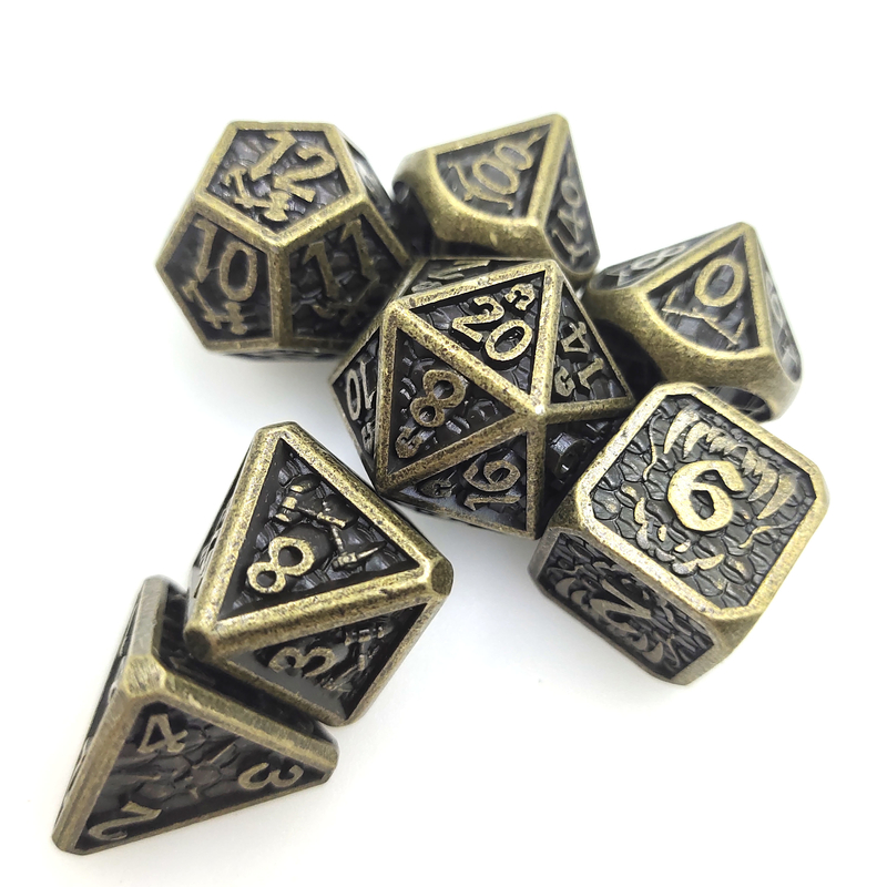 Кость игры столешницы установила металл кости Polyhedral износоустойчивого металла мини Antiwear для желтого цвета