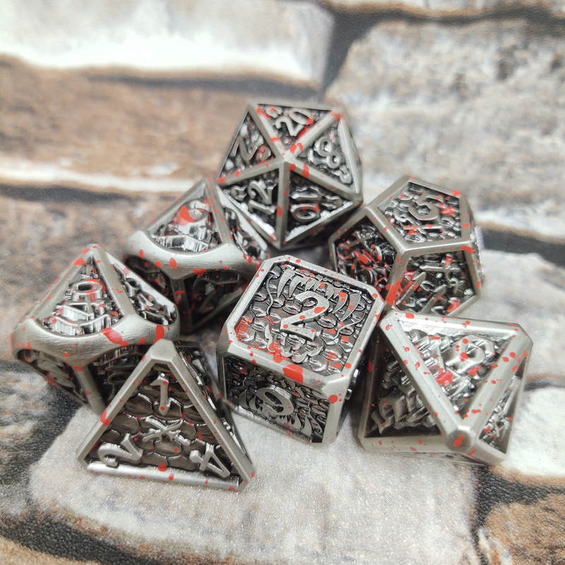 Кость радуги Dnd облегченного жидкостного ядра нетоксическая установила Polyhedral черноту металла