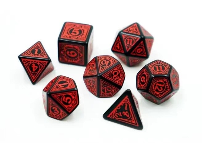 Модный RPG игровой набор костей 20 мм Черный фон цветовой шаблон