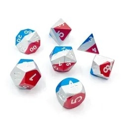 Гладкий светлый булевые металлические кости красочные полиэдрические DND игровые кости набор