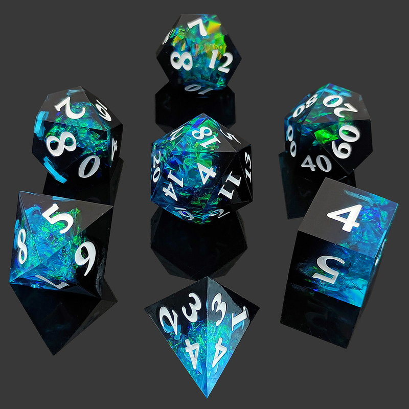 Двухцветный набор костей DND RPG D6 D20 7