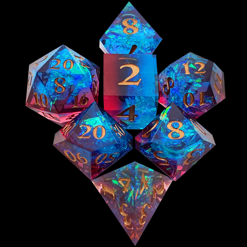 Многоцветные настройки смолиные кости DND#RPG Красный и синий гладкая текстура