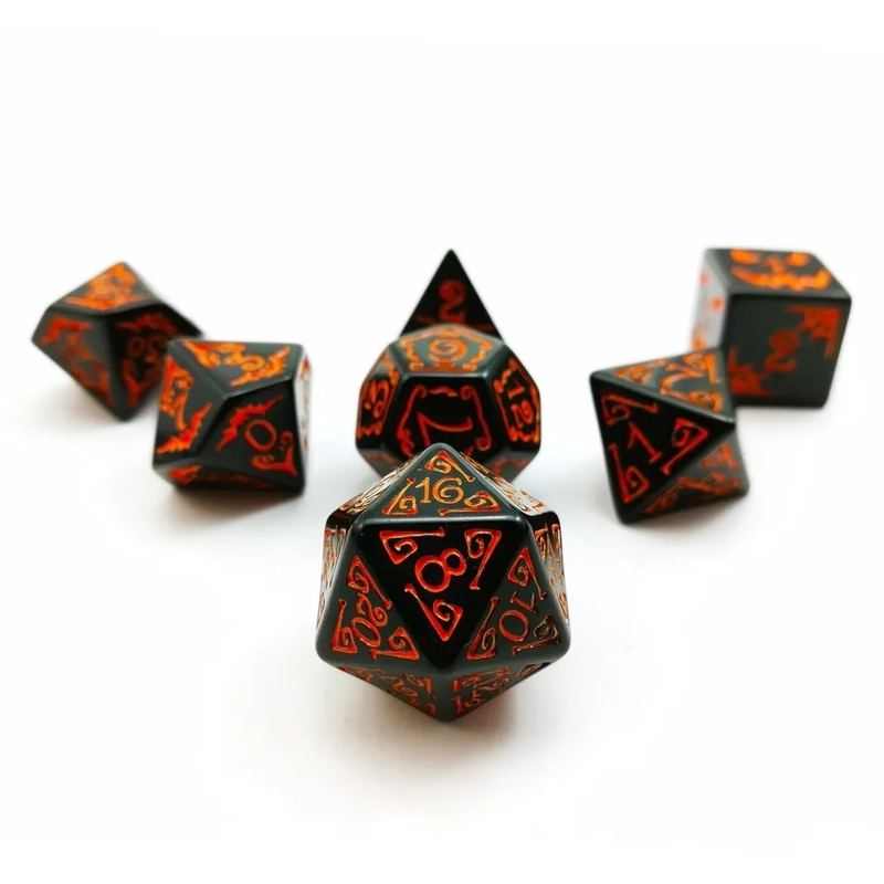 Полимодиальные смоловые кости 7PCS RPG Кости D4 D6 D8 D10 D12 D20 D20