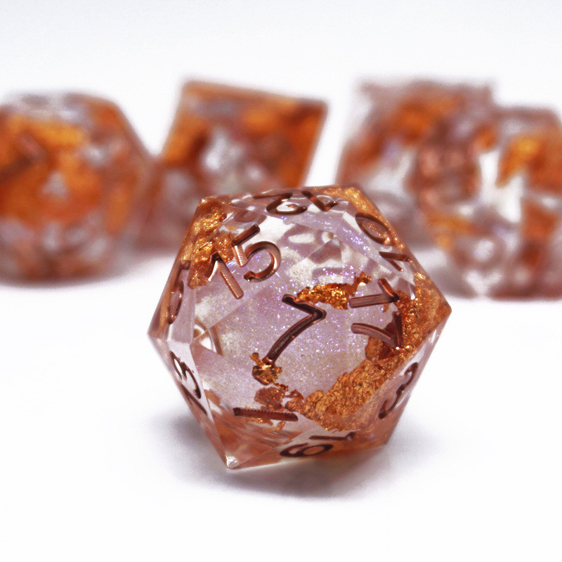 Yellow Flurry Line RPG Resin Dice Set Krusu DND для подарков и коллекций