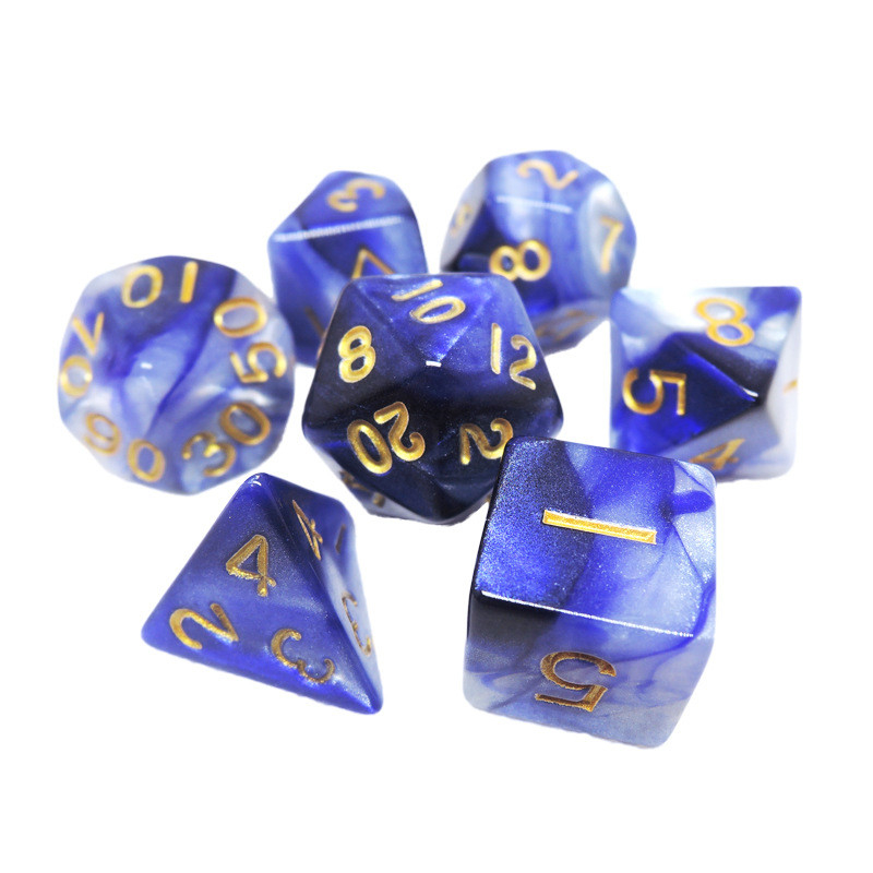Комплект костей из полицветной смолы#Rpg#Dnd#Coc Marble Pattern Preminum и Luxury