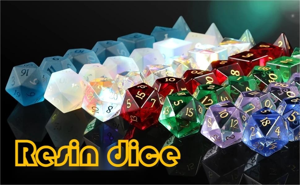 Многоцветный смоловый материал набор костей#Rpg#Dnd#Coc Прозрачный
